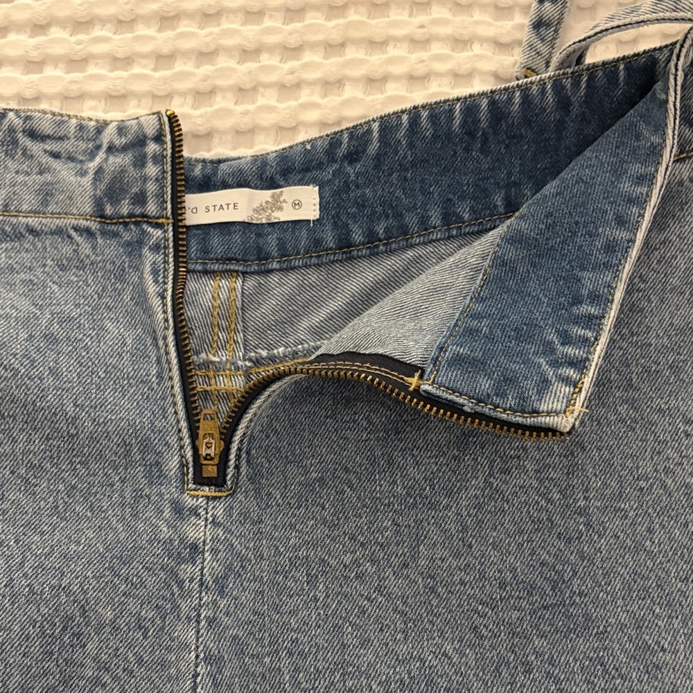Altar'd State Blue Denim Wrap Short Skort with Side Tie Zipper Front SZ M - Picture 11 of 11
